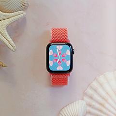 monowear apple watch band nylon infinite wave coral